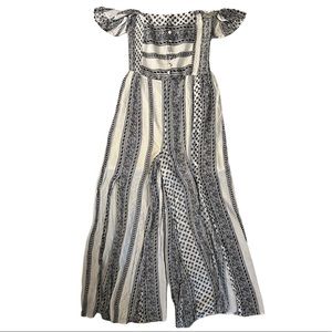 Rebellion Off the Shoulder Boho Festival Split Leg Jumpsuit